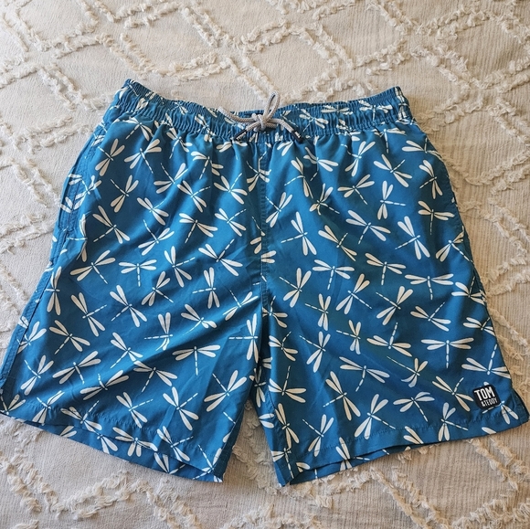 Tom & Teddy Men's Blue Dragonfly Swim Shorts Sz XL - Picture 4 of 10